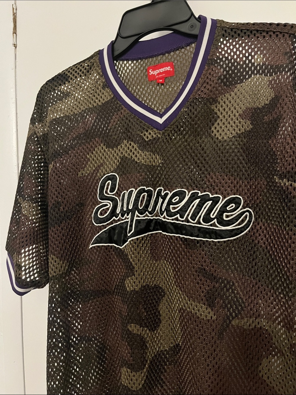 Supreme baseball mesh jersey Supreme Baseball Top Jersey Woodland Camo - Picture 2 of 6